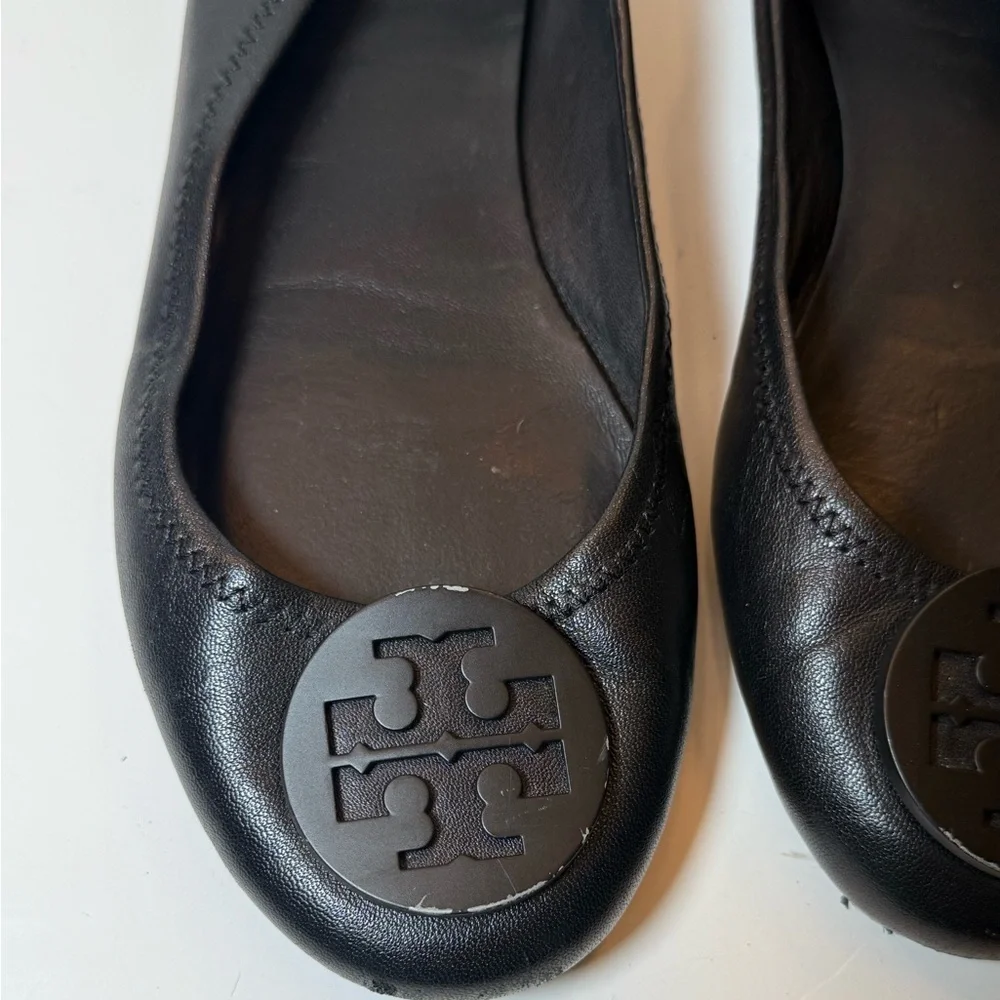 Tory Burch Black Leather Ballet Flats Size 8